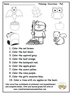 this is a cute fall activity for students to read and follow directions on a fall - Halloween Following Directions this is a cute fall activity for students to read and follow directions on a fall - Halloween Following Directions