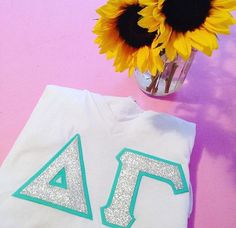 Custom glitter greek letter sorority tee by AndSheWillBeLettered Custom glitter greek letter sorority tee by AndSheWillBeLettered
