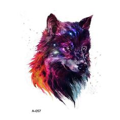 2 petit 8x6/" VINYL Car Side Stickers Tribal tête loup flammes Graphics decals Fun