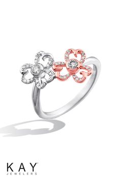 Jewel Tie Solid 14k Rose Yellow /& White Gold 15 Years Birthday Heart Ring Size 8.5