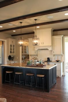 White Kitchen Black Island love the white cabinets & dark island | dream home ideas White Kitchen Black Island love the white cabinets & dark island | dream home ideas