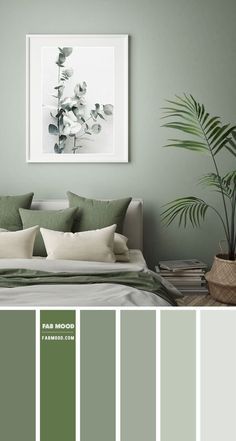 Color Schemes For Bedrooms, Green Bedroom Colors, Bedroom Color Schemes Green, Bedroom Color Schemes, Bedroom Colour Palette, Bedroom Colour Schemes Green, Sage Green Bedroom, Green Color Palette Bedroom, Room Color Schemes