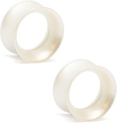 BanaVega 2PCS Silicone Skin Double Flared Saddle Cute Stretcher Ear Gauge Plug Earring Lobe Piercing Jewelry Choose Sizes