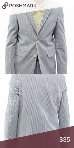 SIZE 7 ISAAC MIZRAHI Big Boy/'s Mint//Navy Check PLAID LINEN BLAZER NWT