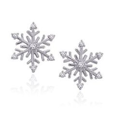 The 98 Best Snowflake Jewellery Images On Pinterest In 2018 10k White Gold 0 12 Ct Diamond Snow Flake Earrings Snowflake Jewelry