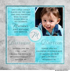 1st Birthday And Christening Baptism Invitation Sample Baptism