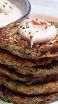 · Hey foodies, Who loves fritters?! ๐ These Zucchini Fritters hit all the right spots๐ ✅super easy to make ✅Spicy/Sriracha Ranch Dip ✅Keto + low carb Let the Zucchini Fritters madness begin ๐ฅ · Hey foodies, Who loves fritters?! ๐ These Zucchini Fritters hit all the right spots๐ ✅super easy to make ✅Spicy/Sriracha Ranch Dip ✅Keto + low carb Let the Zucchini Fritters madness begin ๐ฅ