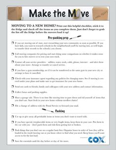 to do list for moving