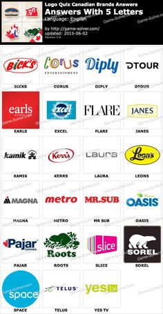 logo quiz canadian brands with 4 letters canadian logo anwser 4 letter logos