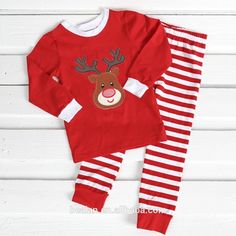 Personalised Red Santa Christmas Pyjamas 5-6 Years