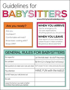 printable babysitting checklist have parents fill out before they babysitting list