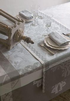 Cotton Blue 155/ x 55/ cm Garnier Thiebaut Table Runner