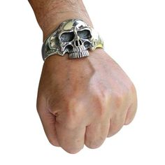 SKULL DOLLAR SIGN 925 STERLING SILVER BILL MONEY CLIP HOLDER NEW MENS BIKER ROCK