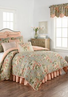 JC Penney Vintage Double Flat Sheet Purple Blue Mod Floral Spring Cottage Shabby Chic Vintage Bedding Dorm Girls Room