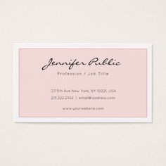 pink business card