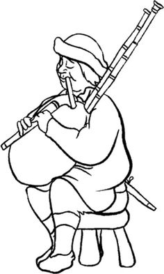 Download Bagpipes and Kilt Coloring Pages | Online coloring, Coloring pages for kids