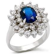 Bague luxe argent rhodié femme mode chic serti zircon diamant mariage solitaire
