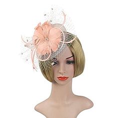 BAOBAO Women Girl Fascinator Feather Net Veils Bow Hair Clip Mini Top Hat Wedding Party BAOBAO Women Girl Fascinator Feather Net Veils Bow Hair Clip Mini Top Hat Wedding Party