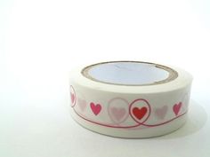Washi Tape corazones Weiss-rojo 15mm x 10m-cinta adhesiva