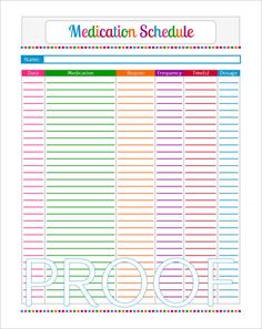 medication schedule