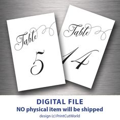 28 Best Printable Wedding Templates Diy Images On Pinterest Printable 5x7 Wedding Table Numbers Modern Calligraphy 1 30 Minimalist Elegant Script Font Black And White Party Reception