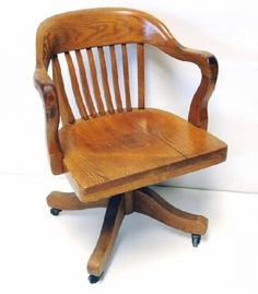 Antique Vtg Johnson Chair Co Oak Swivel Office Oil Courtroom Antique Oak Swivel Desk Chair Old Solid Wood 16 W