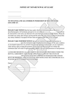 lease non renewal letter sample bagnas letter of not renewing lease renewal letter to landlord