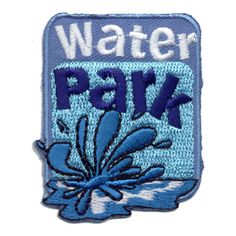 AMUSEMENT IRON ON EMBROIDERED PATCH /"WATER PARK/" PATCH GAMES SWIMMING