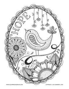 Adult Espoir Hope Anti Stress Jennifer 5 Coloring Pages Printable And Book To Print For Free Find More Online Kids