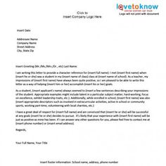 sample letters of recommendation for college