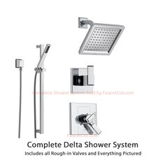 72 Best Shower Systems Images Custom Rain Delta Arzo Chrome Shower System With Dual Control Handle 3 Setting Diverter Modern Square Showerhead And Handheld Ss178683