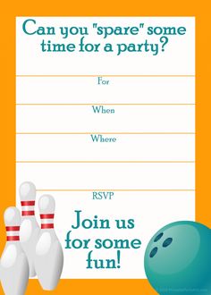 bowling invitations templates free free printable bowling birthday