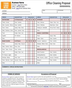 commercial cleaning templates collecting data with the bid