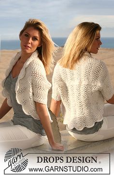 Ravelry: 105-4 bolero in wavy pattern in “Silke Alpaca” pattern by DROPS design. #free