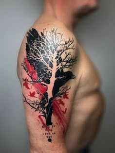 Tatuajes de árboles Tattoo, Tree Tattoo Designs, Tattoo Bird, Tattoo Sleeve Designs, Viking Tattoos