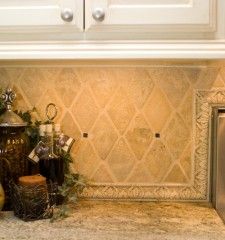 Travertine Backsplash Farmhouse Kitchen Harlequin Travertine Love For Kitchen Backsplash With Dark Cabinets Ideas