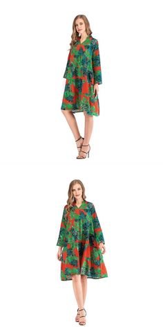 KIDSFORM Women Casual Loose Dress Vintage Long Sleeve Maxi Dresses Cotton Linen Oversize Printed Autumn