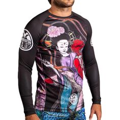 per Ju Jitsu No-Gi Tatami rash guard serie Giappone design samurai