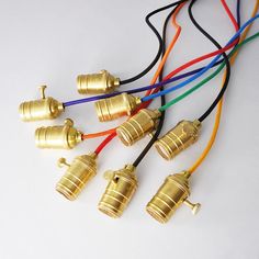 Edison Gold Switch Fabric Cord Pendant Light Chandelier Edison Gold Switch Fabric Cord Pendant Light Chandelier