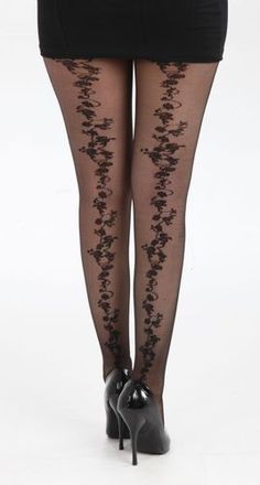 **VINTAGE** Retro Glamour Nylons Stylish Tights Pantyhose High Gloss High Shine