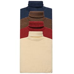 Winter Wool Knitted Unisex Turtleneck Black Red Grey Khaki Dickies False Collar