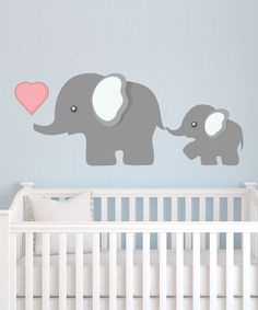 Elephant Nursery Art Pink Gray Wall Baby Love This Gray Mom Baby Elephant Decal By Lollipop Walls On