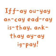learn how to speak pig latin