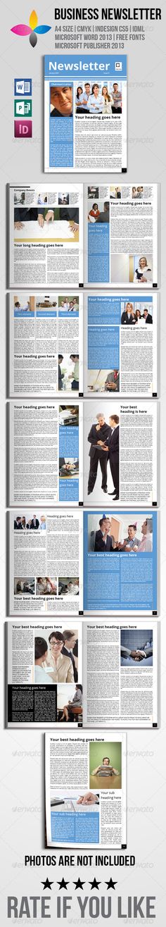 Business Newsletter A4 Newsletter templates, A4 and Template - business newsletter Business Newsletter A4 Newsletter templates, A4 and Template - business newsletter