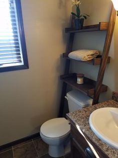 Ana White Build A Leaning Bathroom Ladder Over Toilet Shelf Free Leaning Bathroom Ladder Over Toilet Shelf
