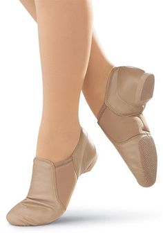 CAPEZIO EJ1 Wide Fit Black Split Sole Leather Jazz Shoe with Rubber Sole