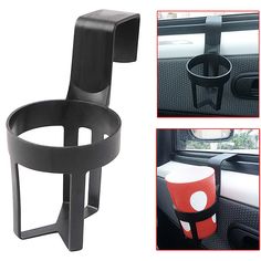 Pack of 2 Coffe Tumbler Black Universal Plastic Car Cup Holder for Water Cup Drink Bottle Mug and Soda Can at The Door Mount Stand Hanging Hook or Carseat Headrest Seat Back Organizer