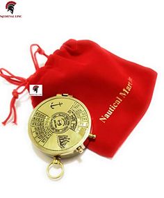 Solid Brass Compass with Leather Case Medieval Epic The World is a Book and Those Who Dont Travel Only Read One Page