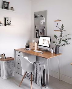 Ciara Office White Shine Computer Study Desk Modern Workstation 1 Door 2 Drawer