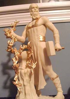 Hephaestus Greek God of Fire and Forge Bronze Finished Statue